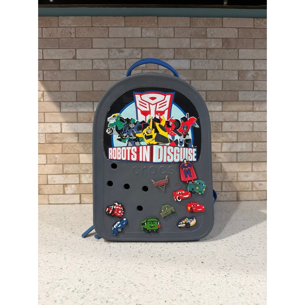 Transformers Kids Mini Backpack Gray Blue Robots in Disguise